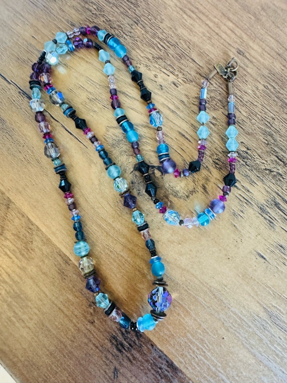 Purple Blue Crystal Beaded Women’s Necklace whimsy FairyCore